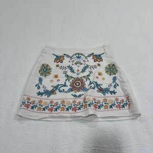 Multicolored Embellished Mini A-line Skirt